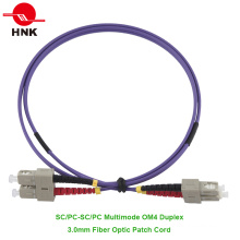 SC / PC-SC / PC Faseroptik Patchkabel, Multimode 50 Om4, Duplex, Lila, 3.0mm, Sonderlänge